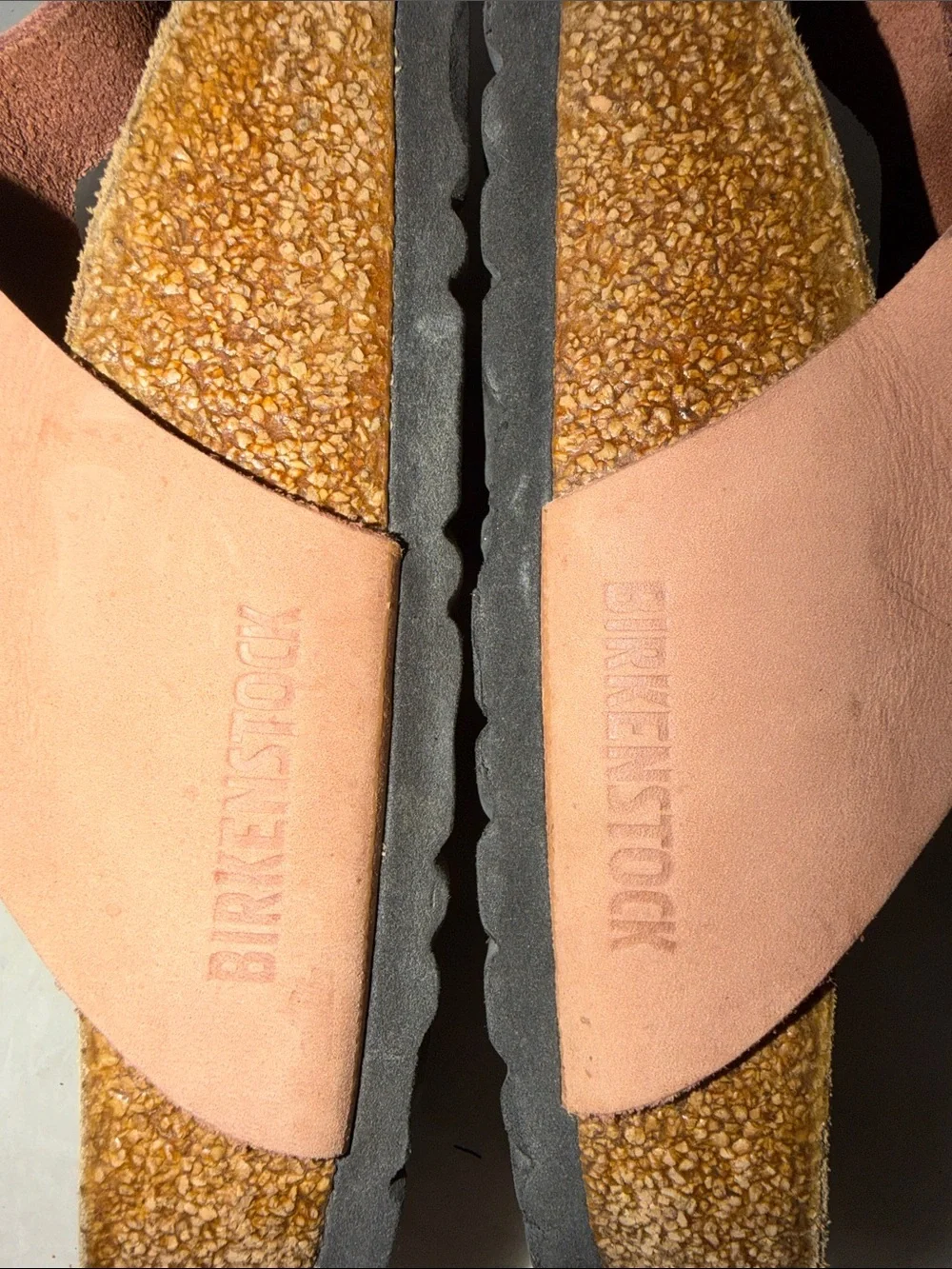 Women's Pink Toe-Post Cork Footbed Sandals with Gold Buckles size 38